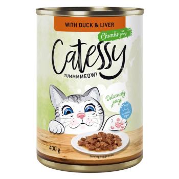 12x400g Catessy falatok kacsa & máj szószban nedves macskatáp kép