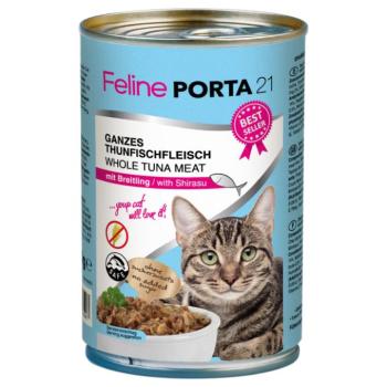 12x400g Feline Porta 21 tonhal & sprotni nedves macskatáp kép