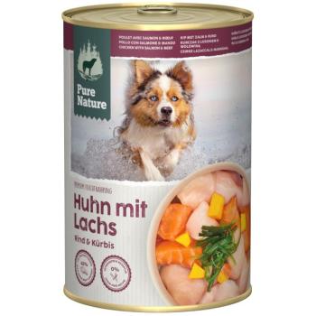 12x400g Pure Nature Adult Csirke, lazac & marha nedves kutyatáp kép
