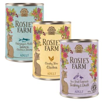 12x400g Rosie's Farm Adult nedves macskatáp- Vegyes csomag (3 változattal) kép