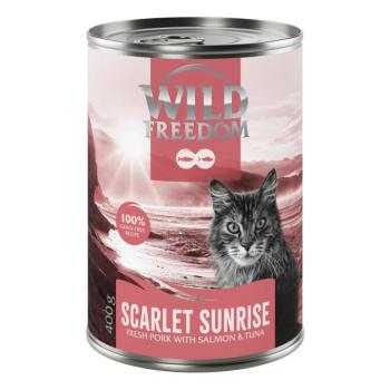 12x400g Wild Freedom Red Meat Scarlet Sunrise - sertés, lazac & tonhal nedves eledel macskáknak kép