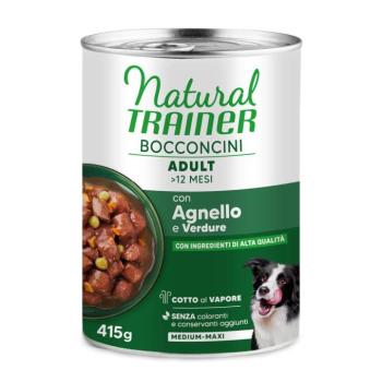 12x415 Natural Trainer nedves kutyatáp 10+2 akcióban - Bocconcini Adult Medium & Maxi Chunks Bárány kép
