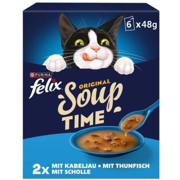 12x48g Felix Soup Time Original halas válogatás étrend-kiegészítő eledel macskáknak kép
