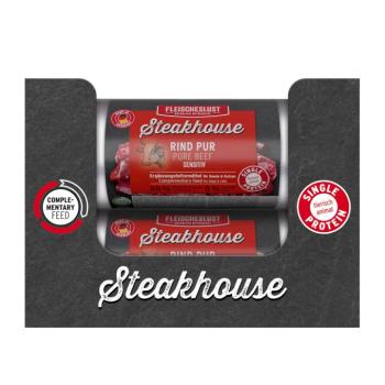 12x500g Fleischeslust Steakhouse Sensitive Marha pur nedves kutyatáp kép