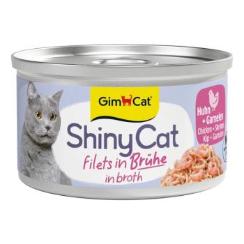 12x70g GimCat ShinyCat csirke & garnéla nedves macskatáp kép