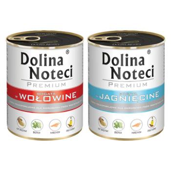 12x800g Dolina Noteci Premium nedves kutyatáp vegyes próbacsomagban- Bárány + marha kép