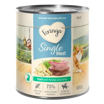 12x800g Feringa Single Meat Menü Nyúl, pasztinák & macskamenta nedves macskatáp kép