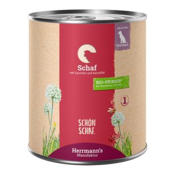 12x800g Hermann's Bio Menü Sensitive birka, bio cukkini nedves kutyatáp kép