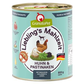 12x800g Liebling´s Mahlzeit nedves kutyatáp-Csirke, pasztinák, bazsalikom, bodza & lenolaj kép