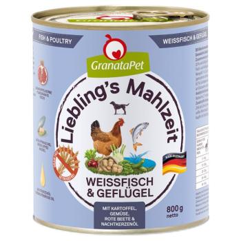 12x800g Liebling´s Mahlzeit nedves kutyatáp- - Fehér hal & szárnyas kép