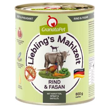 12x800g Liebling´s Mahlzeit nedves kutyatáp-Marha & fácán, burgonya, spenót & bogáncsolaj kép