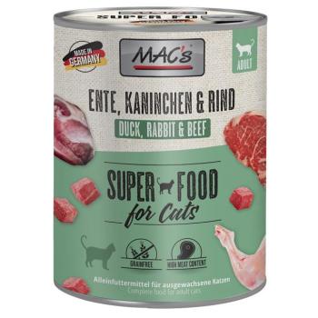 12x800g MAC´s Cat nedves macskatáp- Kacsa, nyúl & marha kép