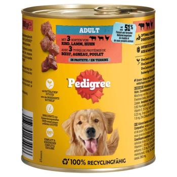 12x800g Pedigree Céassic nedves kutyatáp - Marha, bárány & csirke pástétomban kép