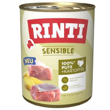 12x800g RINTI Sensible gazdaságos csomag - Pulyka & burgonya nedves kutyatáp kép