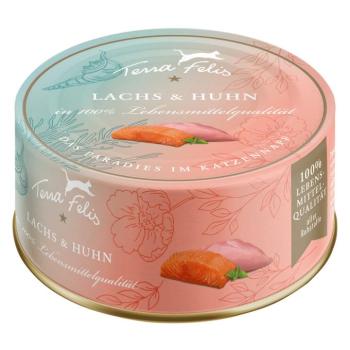 12x80g Terra Felis Famousse Lazac & csirke nedves macskatáp kép