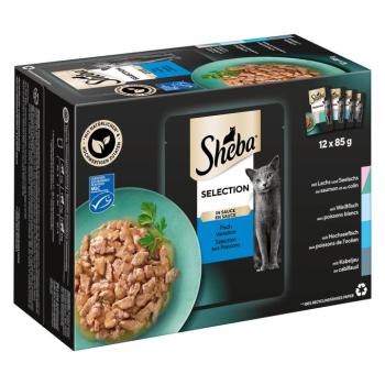 12x85 g Sheba Selection szószban halválogatás tasakos macskatáp kép