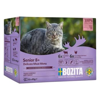 12x85g Bozita Senior falatok szószban nedves macskatáp Mix csomag (2 változattal) kép