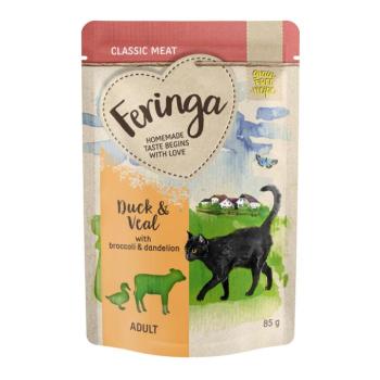 12x85g Feringa tasakos multipack nedves macskatáp - Kacsa, borjú & brokkoli kép