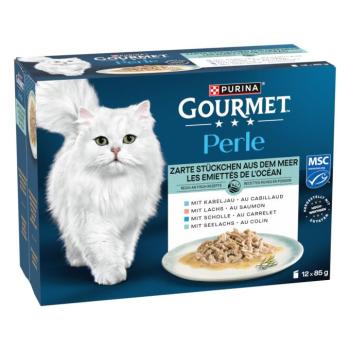 12x85g Gourmet Perle Óceáni omlós falatok szószban nedves macskatáp kép