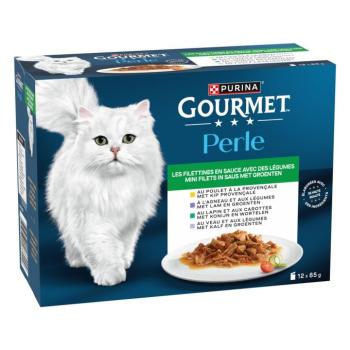 12x85g Gourmet Perle Válogatott csíkok zöldséggel nedves macskatáp kép