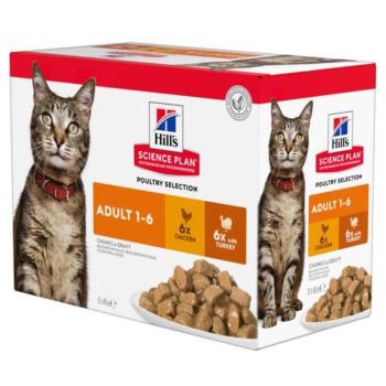 12x85g Hill's Science Plan Adult nedves macskatáp- Szárnyas válogatás kép