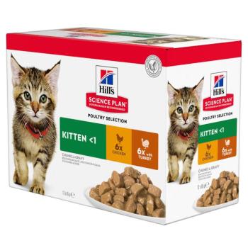 12x85g Hill's Science Plan Kitten nedves macskatáp- Szárnyasválogatás kép