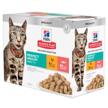 12x85g Hill's Science Plan Perfect Weight Adult 1+ csirke száraz macskatáp kép