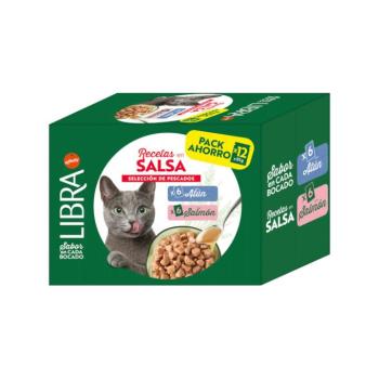 12x85g Libra Cat halválogatás szószban lazac & tonhal nedves macskatáp kép