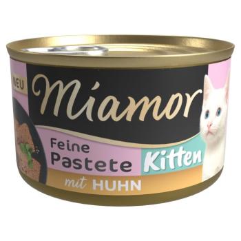 12x85g Miamor Feine Pastete Kitten csirke nedves macskatáp kép
