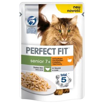 12x85g Perfect Fit Senior pulyka & sárgarépa tasakos nedves macskatáp kép