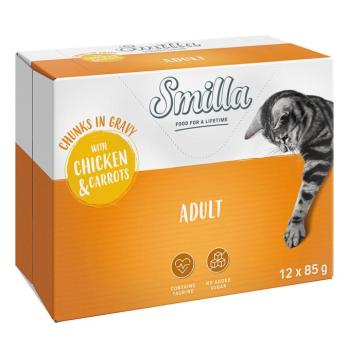 12x85g Smilla Adult falatok csirke & sárgarépa zöldséggel nedves macskatáp kép