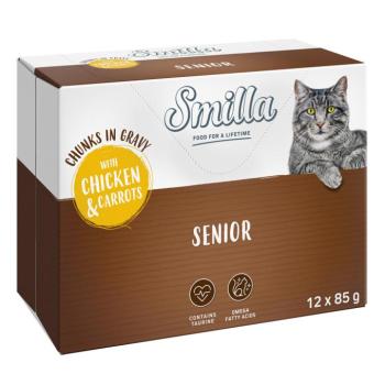 12x85g Smilla Senior falatok zöldséggel szószban csirke & sárgarépa nedves macskatáp kép