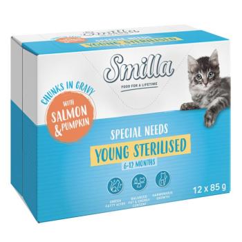 12x85g Smilla Young Sterilised falatok zöldséggel szószban nedves macskatáp kép