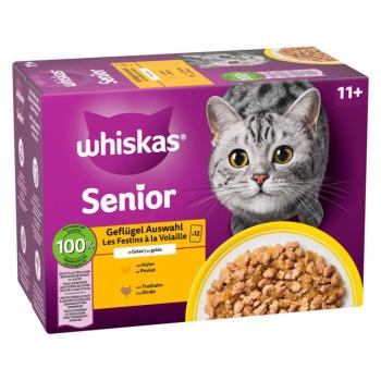 12x85g Whiskas 11+ Senior szárnyasválogatás aszpikban nedves macskatáp kép
