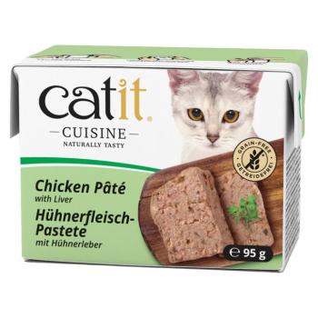 12x95g Catit Cuisine pástétom Csirke & máj nedves macskatáp kép