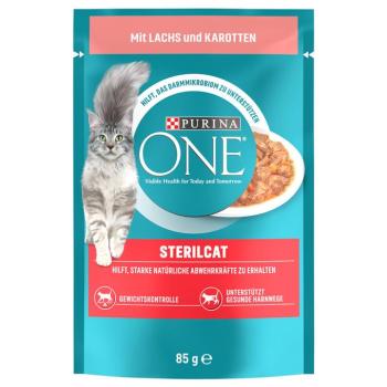 13x85g PURINA ONE SterilCat lazac & sárgarépa nedves macskatáp kép