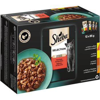 144x85g Sheba Selection szószban zamatos kompozíció nedves macskatáp kép
