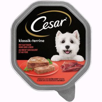 14x150g Cesar Klasszikus terrine marha & máj nedves kutyatáp kép
