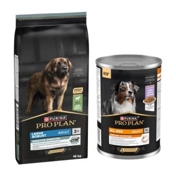 16kg PURINA PRO PLAN Adult Robust Sensitive Digestion száraz kutyatáp+12x400g pulyka nedvestáp ingyen kép