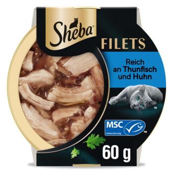 16x60g Sheba finom filék csirke & tonhal nedves macskatáp kép