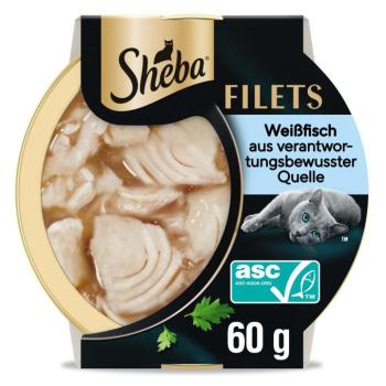 16x60g Sheba finom filék fehér hal nedves macskatáp kép