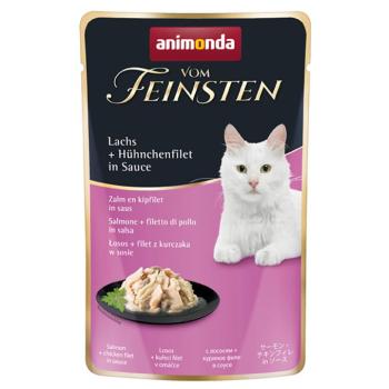 18x50g animonda Vom Feinsten Adult Lazac + csirkefilé szószban nedves macskaeledel kép