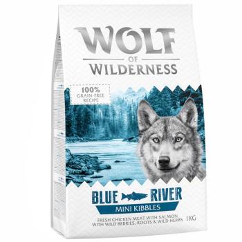 1kg Wolf of Wilderness Adult ''Blue River'' lazac - gabonamentes száraz kutyatáp - mini krokett kép