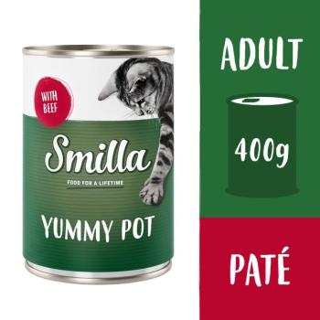 20x400g Smilla Yummy Pot nedves macskatáp- Marha
