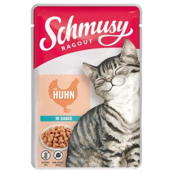 22x100g Schmusy Ragout szószban nedves macskatáp- Csirke kép