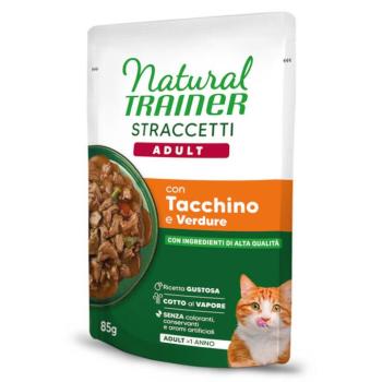 22x85g Natural Trainer Straccetti Adult csíkok szószban nedves macskatáp - Pulyka kép