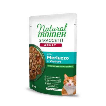 22x85g Natural Trainer Straccetti Adult csíkok szószban nedves macskatáp - Tőkehal kép