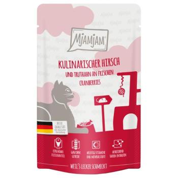 24x 125g MjAMjAM ínycsiklandó szarvas és pulyka friss áfonyával nedves macskaeledel kép