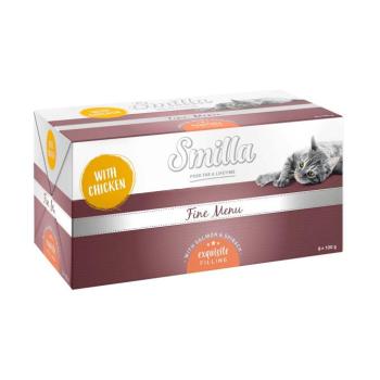24x100g Smilla Fine Menü finom töltetékkel csirke, lazac & spenót nedves macskatáp kép