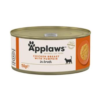 24x156g Applaws csirke & tök húslében nedves macskatáp kép